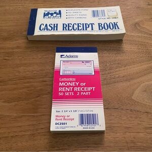 2 Vintage Cash Receipt books